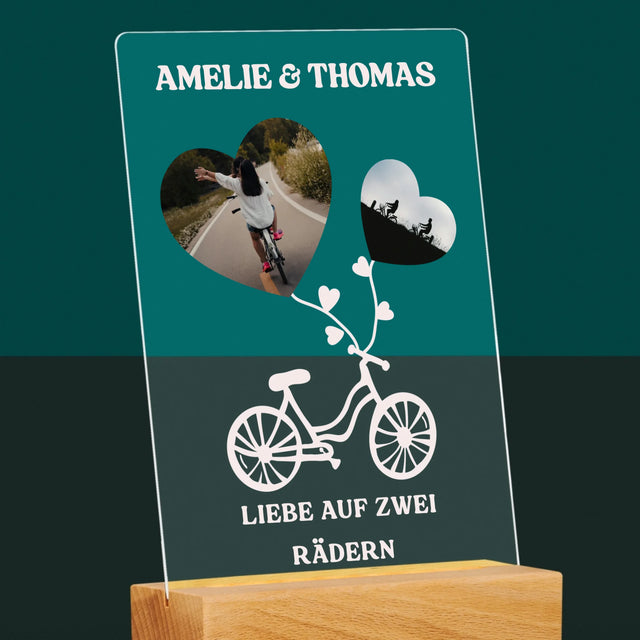 Photo collage : L'Amour sur Deux Roues - Impression sur Verre Acrylique | DE