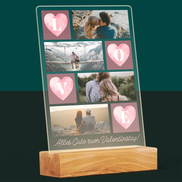 Photocollage : Cœurs Love - Impression sur Verre Acrylique | DE