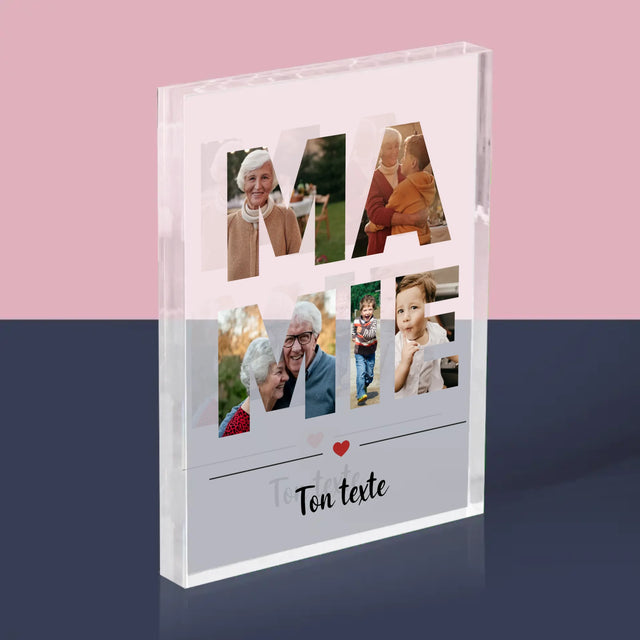 Collage Photo De Lettre: La Grand-Mère De Tes Photos - Bloc Acrylique