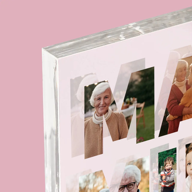 Collage Photo De Lettre: La Grand-Mère De Tes Photos - Bloc Acrylique