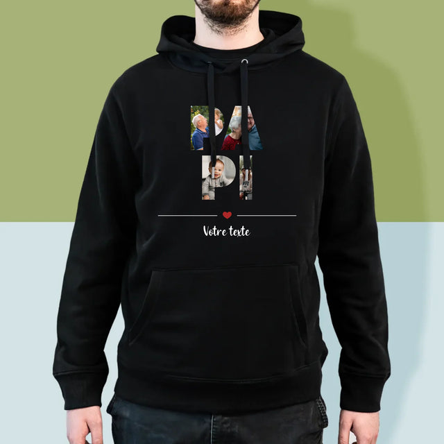 Collage Photo De Lettre: Le Grand-Père De Tes Photos - Sweat À Capuche Pour Hommes