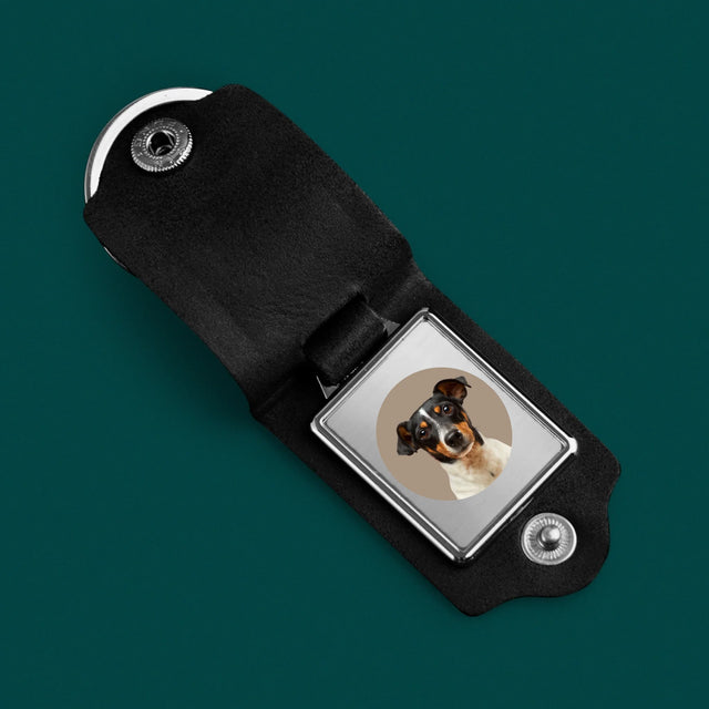 La Photo: Ton Chien - Porte-Clés En Cuir Avec Photo