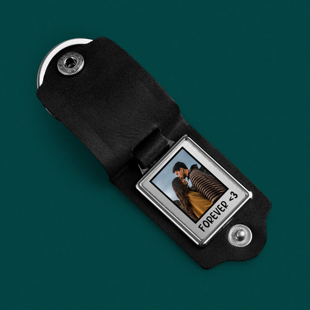 La Photo Et Un Texte: Photo Encadrée - Porte-Clés En Cuir Avec Photo