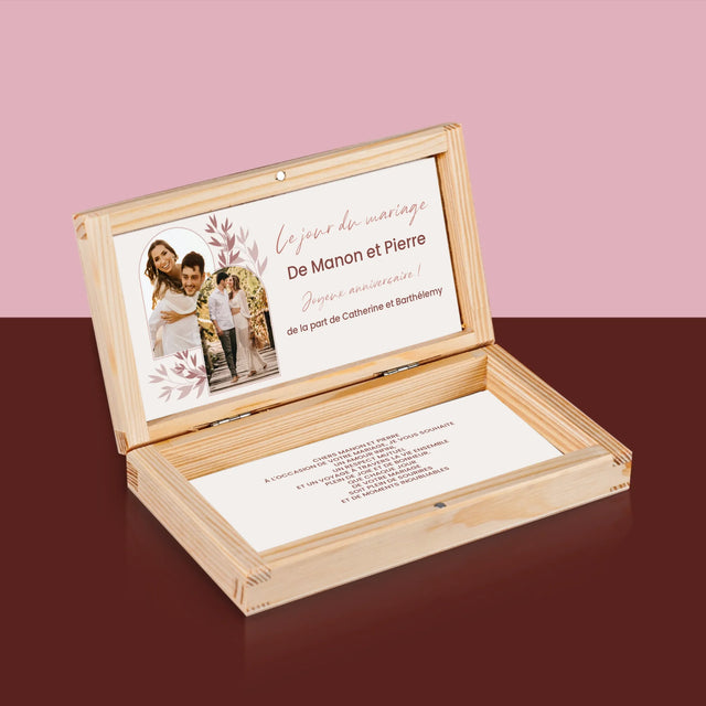 Le Collage Photo: Le Jour Du Mariage - Boîte À Monnaie En Bois