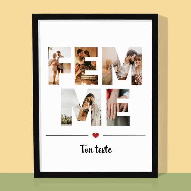 Collage Photo De Lettre: La Femme De Tes Photos - Impression Encadrée 30X40