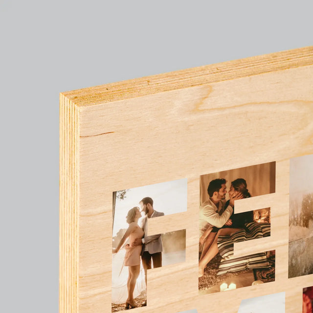Collage Photo De Lettre: La Femme De Tes Photos - Impression Sur Bois