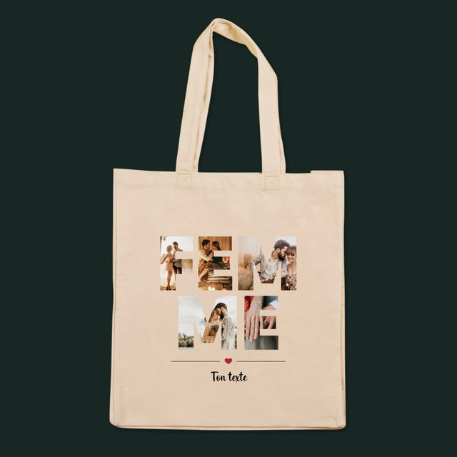 Collage Photo De Lettre: La Femme De Tes Photos - Sac En Toile