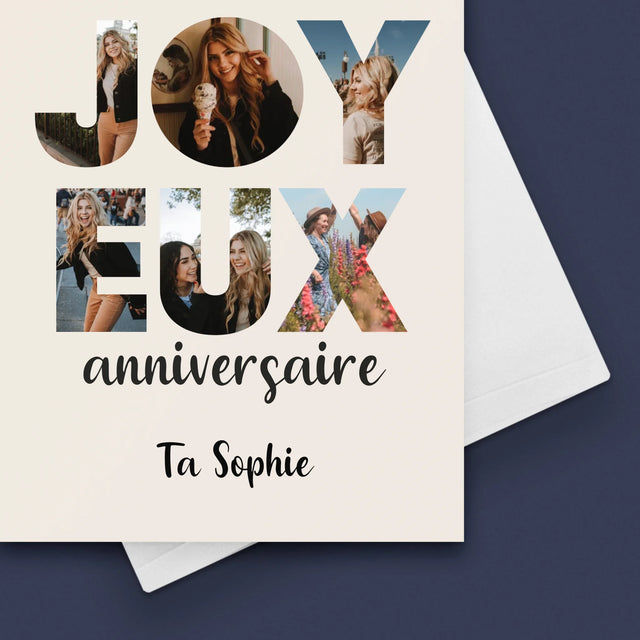 Collage Photo De Lettre: Écrit Cent Ans De Tes Photos - Carte De Vœux