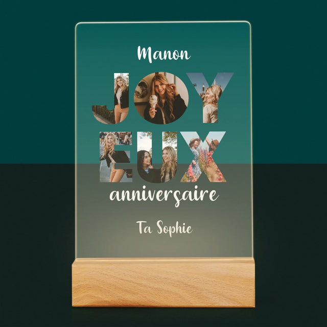 Collage Photo De Lettre: Cent Ans De Tes Photos - Impression Sur Verre Acrylique