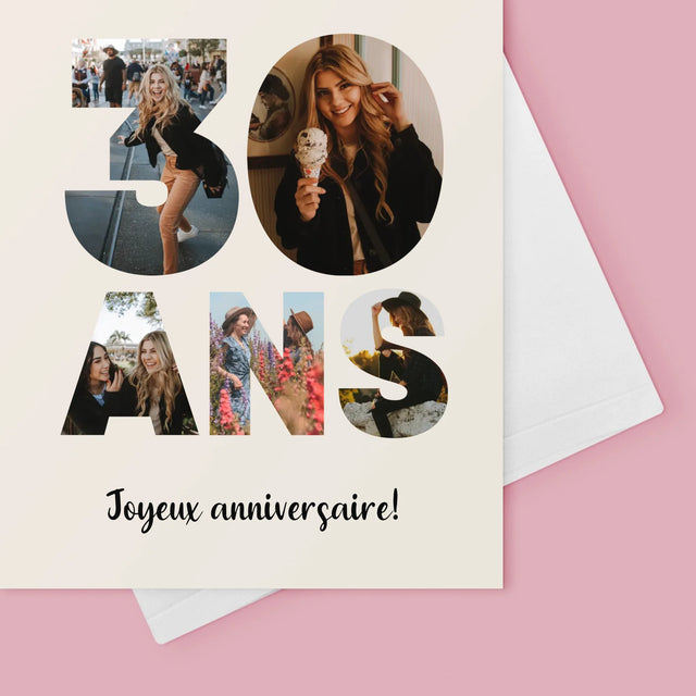 Collage Photo De Lettre: 30 Ans  - Carte De Vœux