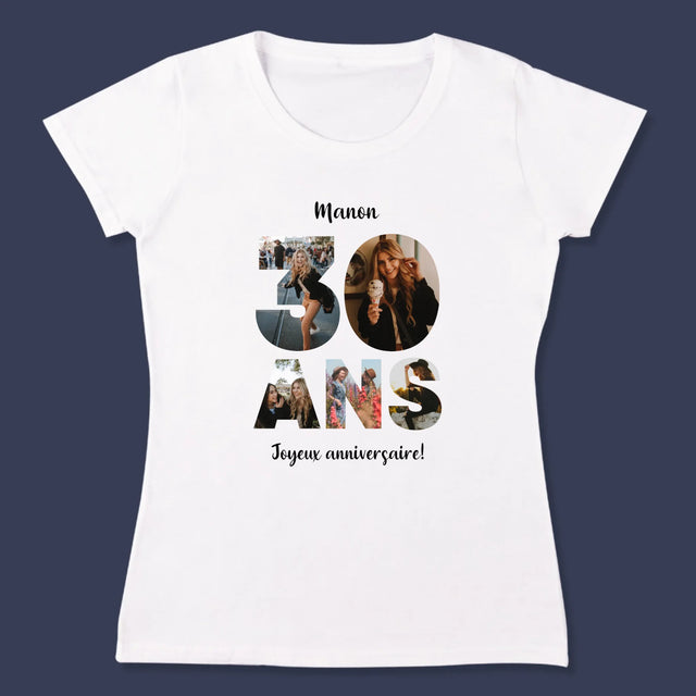 Collage Photo De Lettre: 30 Ans  - T-Shirt Pour Femmes