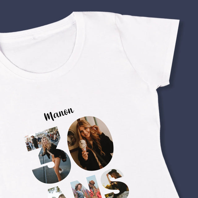 Collage Photo De Lettre: 30 Ans  - T-Shirt Pour Femmes