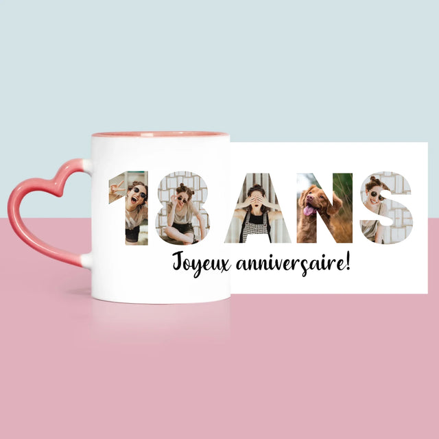 Collage Photo De Lettre: 18 Ans - Le Mug