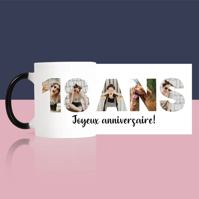 Collage Photo De Lettre: 18 Ans - Le Mug