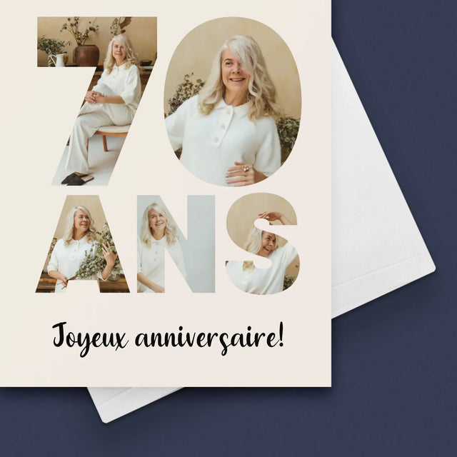 Collage Photo De Lettre: 70 Ans De Photos - Carte De Vœux
