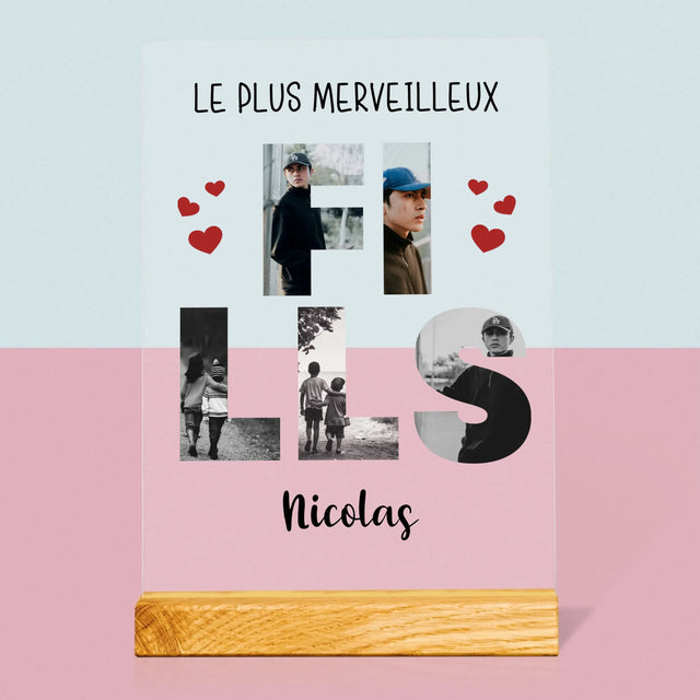 Collage Photo De Lettre: Fills De Tes Photos  - Impression Sur Verre Acrylique