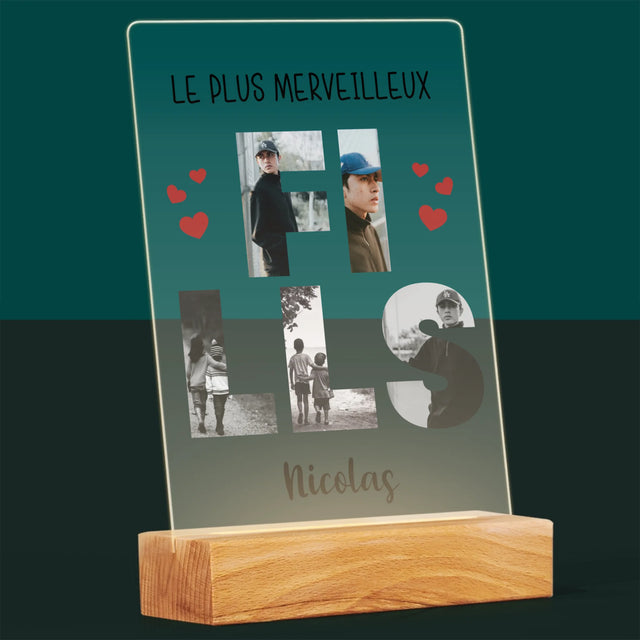 Collage Photo De Lettre: Fills De Tes Photos  - Impression Sur Verre Acrylique
