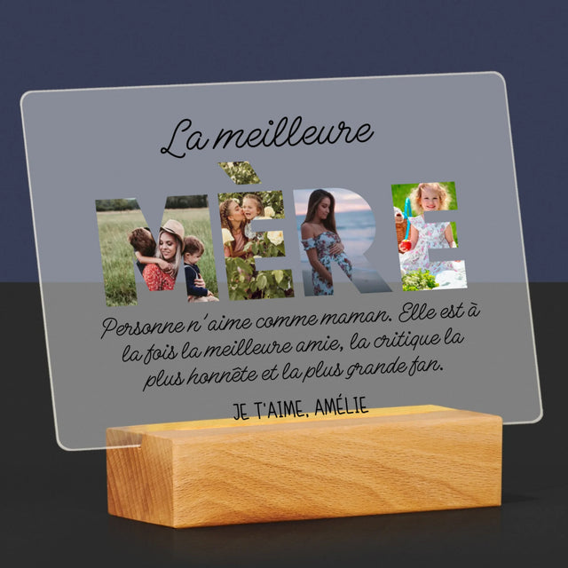 Collage Photo De Lettre: La Plus Merveilleuse Mère Du Monde - Impression Sur Verre Acrylique