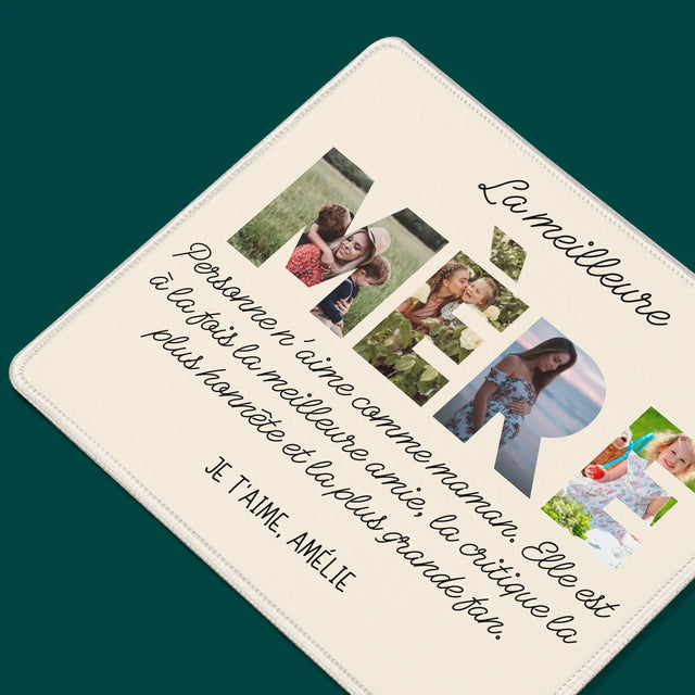 Collage Photo De Lettre: La Plus Merveilleuse Mère Du Monde - Tapis De Souris