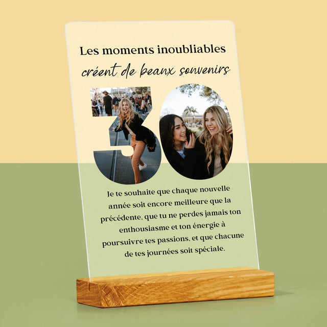 Collage Photo De Lettre: 30 Anniversaire - Impression Sur Verre Acrylique 