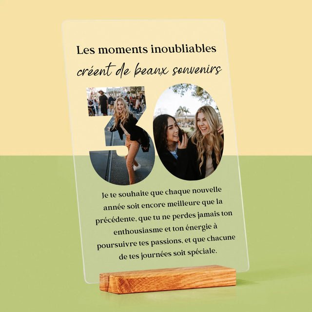 Collage Photo De Lettre: 30 Anniversaire - Impression Sur Verre Acrylique 