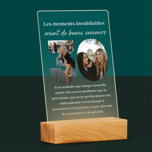 Collage Photo De Lettre: 30 Anniversaire - Impression Sur Verre Acrylique 