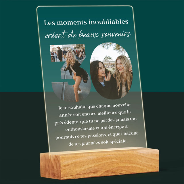 Collage Photo De Lettre: 30 Anniversaire - Impression Sur Verre Acrylique 
