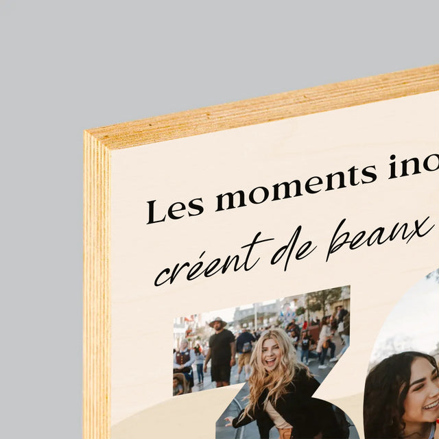 Collage Photo De Lettre: 30 Anniversaire - Impression Sur Bois 