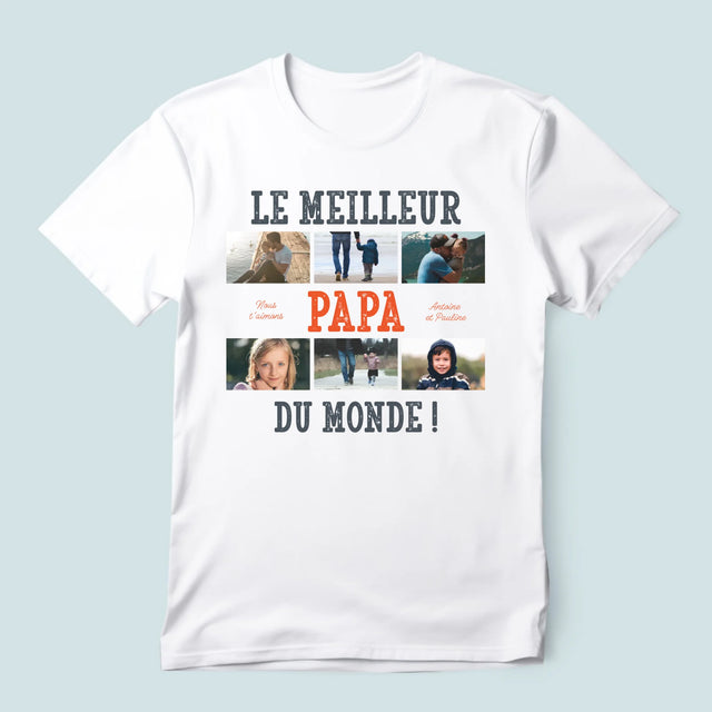 Collage Photo: Le Meilleur Papa Du Monde Photos - T-Shirt Pour Hommes