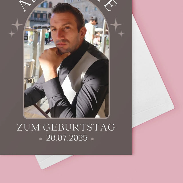 Zdjęcie i Podpis: Stylowe Urodziny - Kartka z Życzeniami | DE