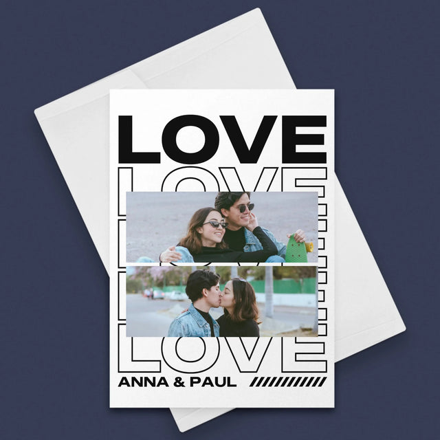 Fotokolaż: z Napisem Love - Kartka z Życzeniami | DE