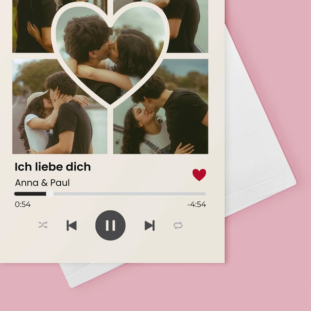 Fotokolaż: Spotify Zdjęcia Serce - Kartka z Życzeniami | DE