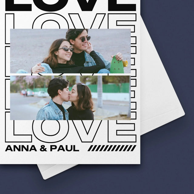 Fotokolaż: z Napisem Love - Kartka z Życzeniami | DE