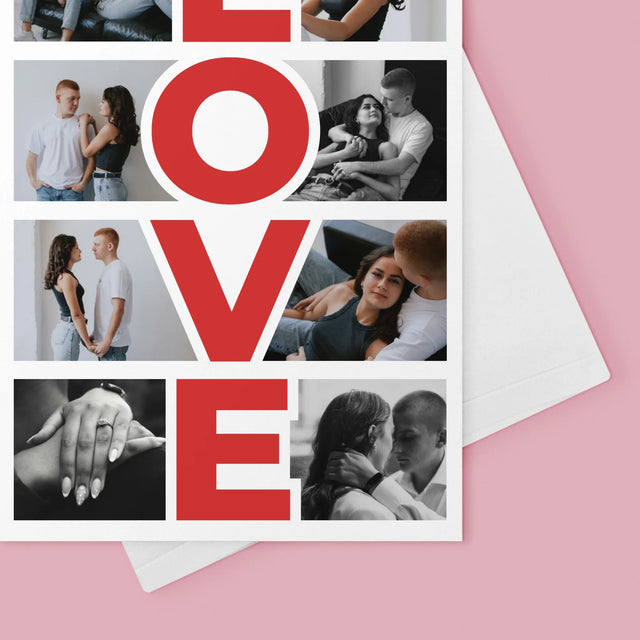 Fotokolaż: Słowo Love - Kartka z Życzeniami | DE