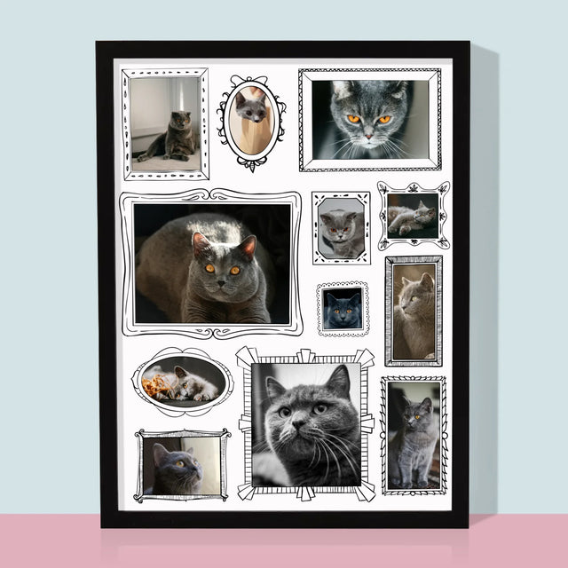 Fotokolaż: Ściana Galerii z Pupilem - Wydruk Obramowany | SK