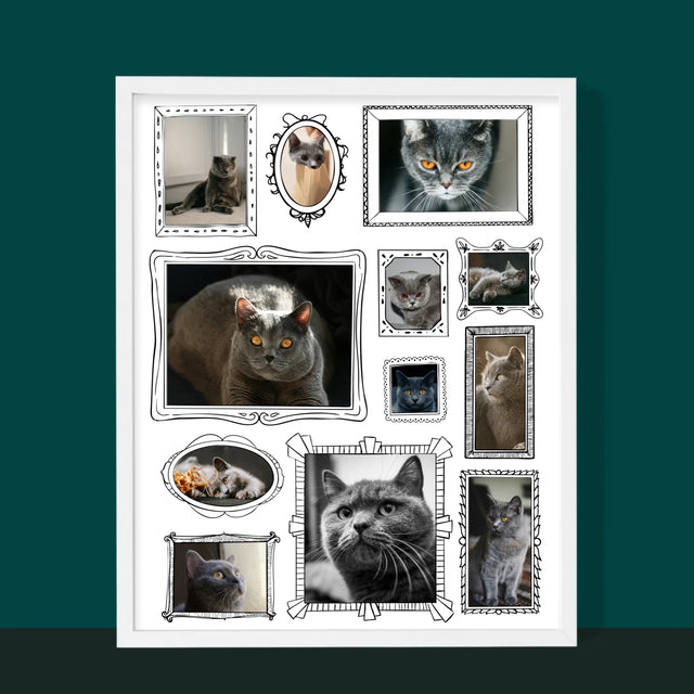 Fotokolaż: Ściana Galerii z Pupilem - Wydruk Obramowany | SK