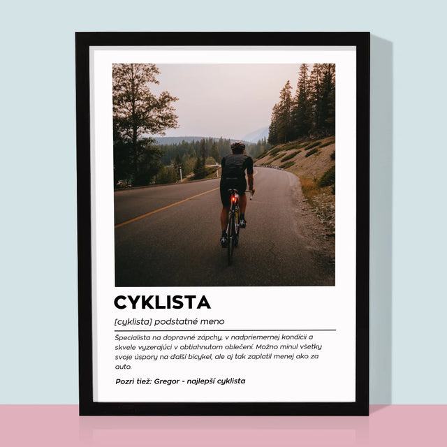 Zdjęcie I Podpis: Rowerzysta Definicja - Wydruk Obramowany | SK