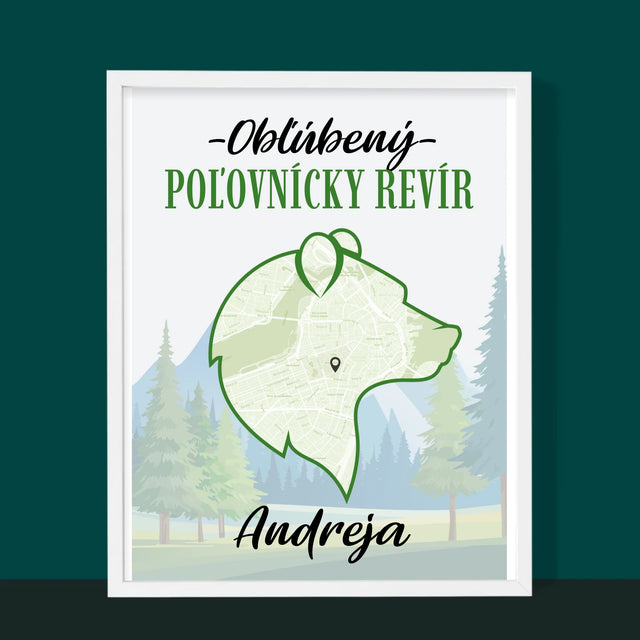 Mapa Miasta: Ulubiony Teren Łowiecki - Wydruk Obramowany | SK