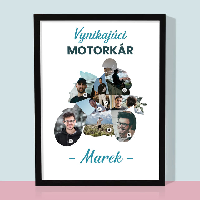 Kształt Ze Zdjęć: Wyborny Motocyklista - Wydruk Obramowany | SK