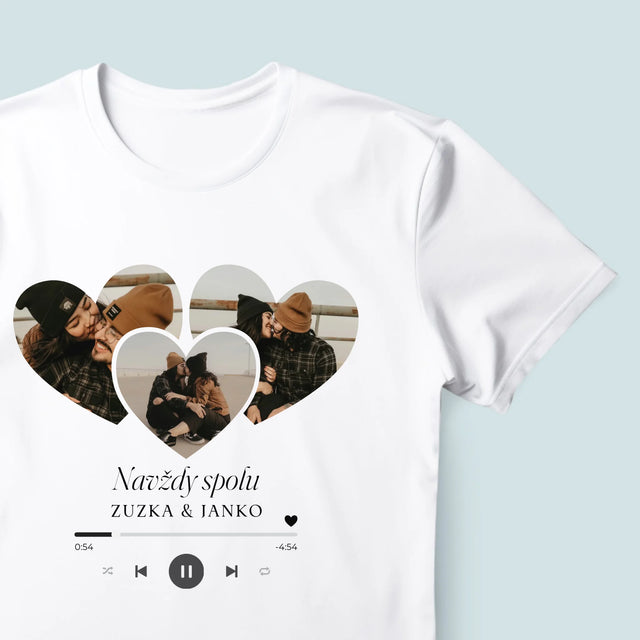 Fotokolaż: Spotify Serca - Koszulka Męska z Nadrukiem | SK