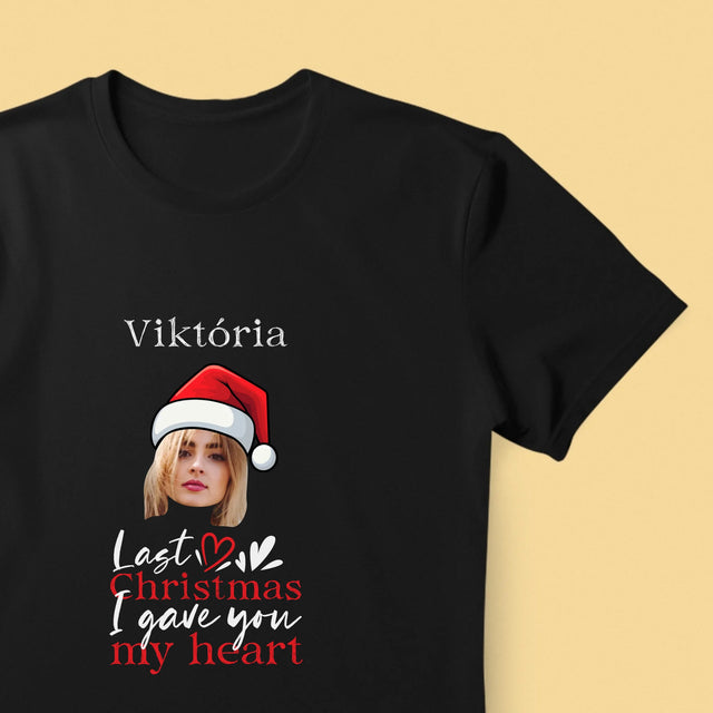 Zdjęcie I Podpis: Last Christmas I Gave You My Heart - Koszulka Męska z Nadrukiem | SK