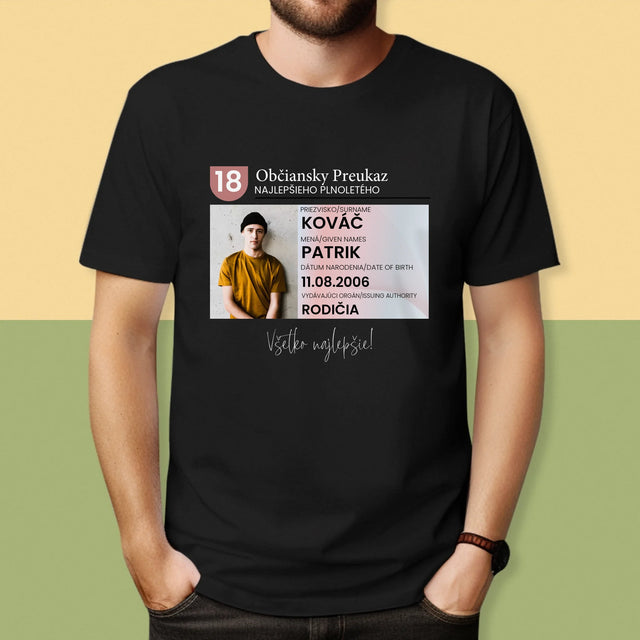 Zdjęcie i Podpis: Dowód Osobisty - Koszulka Męska | SK