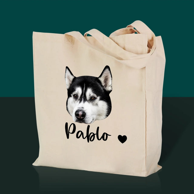 Ton Personnage: La Tête De Votre Chien - Sac En Toile
