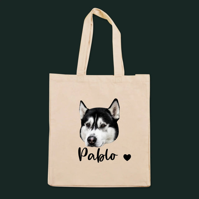 Ton Personnage: La Tête De Votre Chien - Sac En Toile