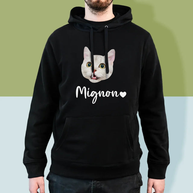 Ton Personnage: La Tête De Votre Chaton - Sweat À Capuche Pour Hommes
